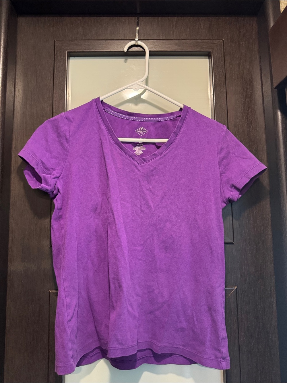 St. John’s Bay Essential Tee Purple V-Neck 100% Cotton Size M